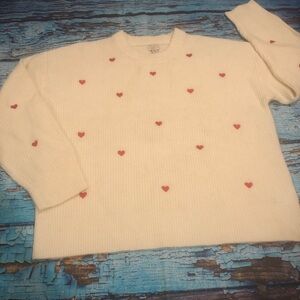 NWOT A New Day Women's Valentine’s Day Sweater with Red Heart Accents